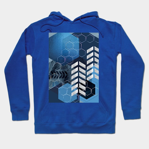 Blue GeoLuxe No. 2 Hoodie by UrbanEpiphany